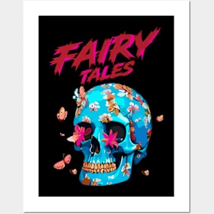 Blue Skull T-Shirt Posters and Art